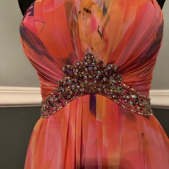 Beaded waist band colorful Wedding or prom dress - Picture 4 of 12